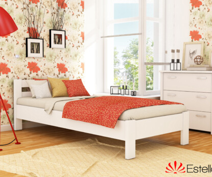 Кровать подростковая деревянная Рената (бук) Белый