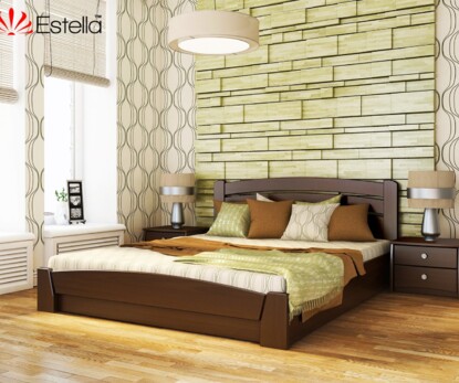 Ліжко з дерева Селена Ауре (бук) Горіх Темний