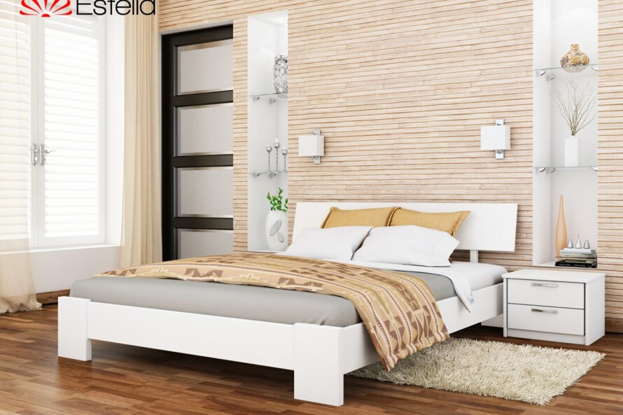 Деревянная кровать Титан (бук) Цвет Белый