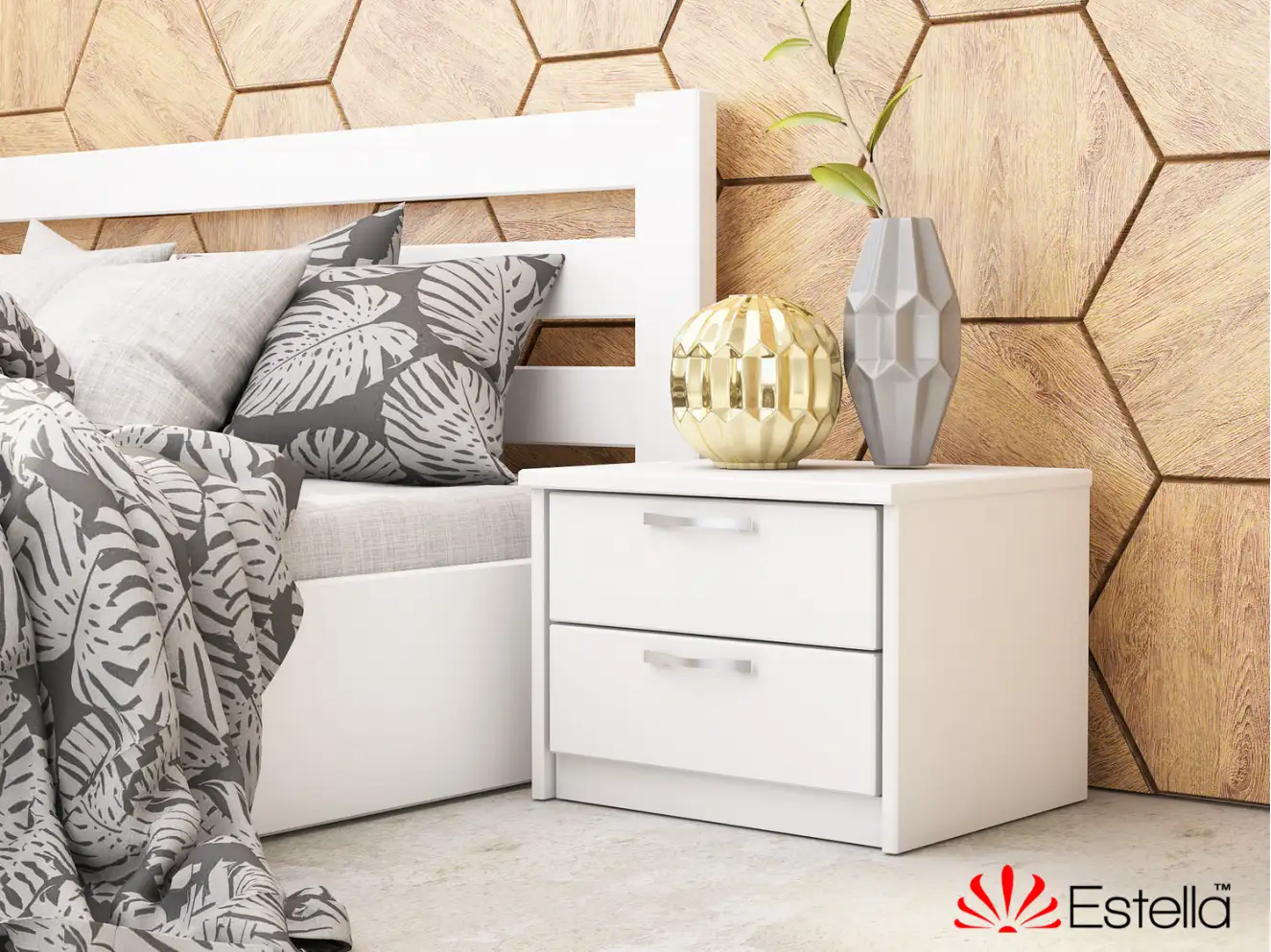 Тумба прикроватная Тесса (Т2) (Щит Бука) Цвет Белый