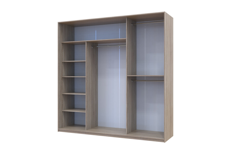 Шкаф купе Сити Лайт Дуб сонома 3 ДСП большой