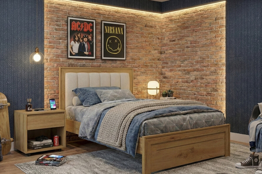 Ліжко з м`яким узголів`ям Торонто Колір RAL (білий, сірий тощо)