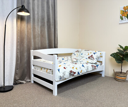 Дитяче ліжко з бортиком Афіна (бук) Білий