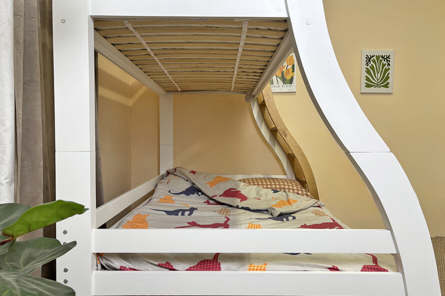 Ліжко двоярусне тримісне Аляска (Біле)