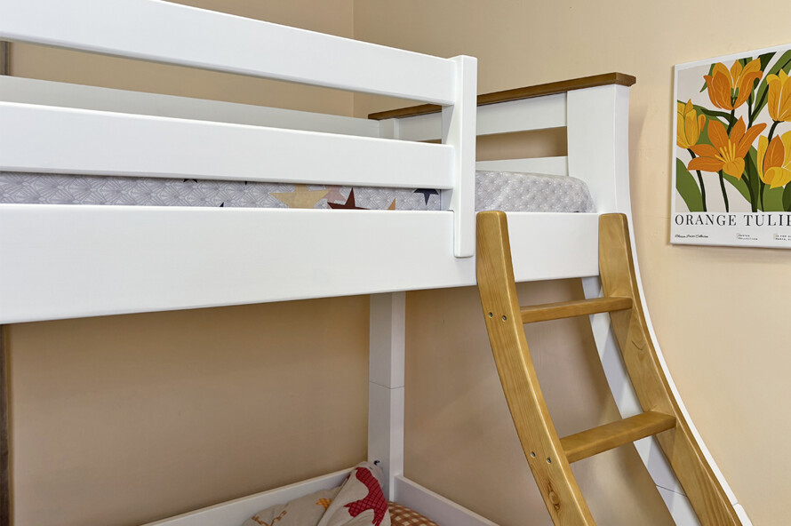 Ліжко двоярусне тримісне Аляска (Біле)