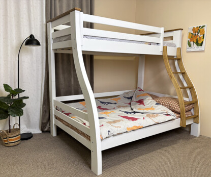 Кровать двухъярусная трехместная Аляска (Белая)