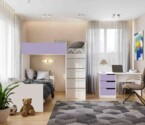 Ліжко дитяче Горище №3 / Bedroom 3 Колір Білий 