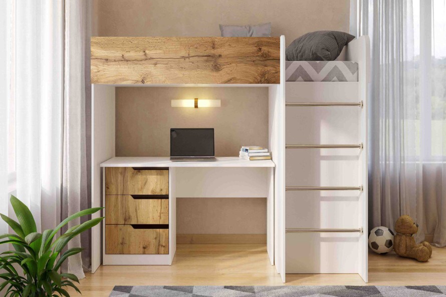 Ліжко дитяче Горище №3 / Bedroom 3 Колір Білий 