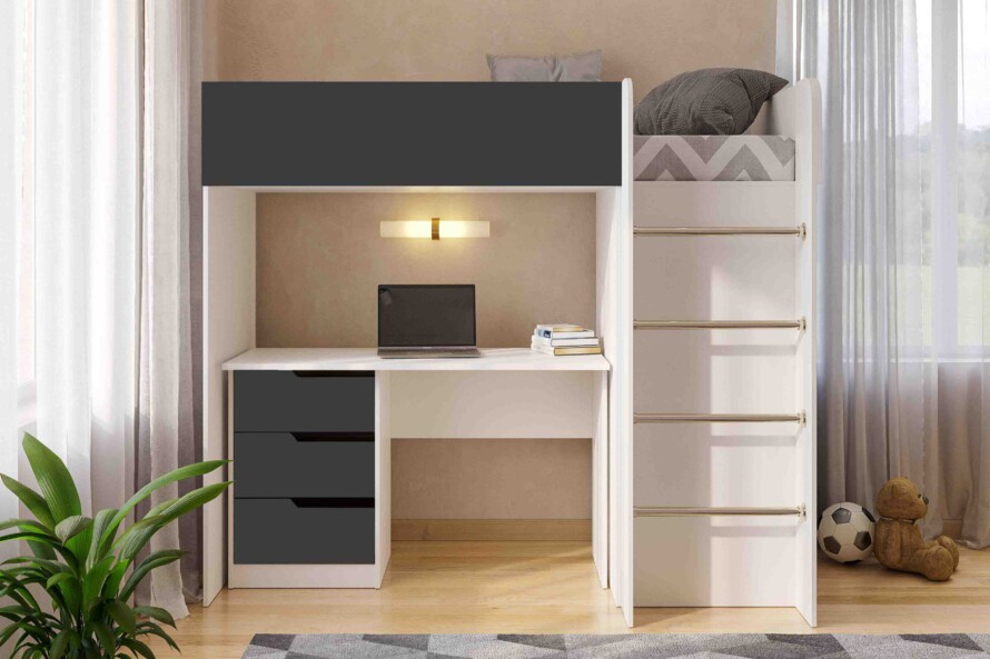 Ліжко дитяче Горище №3 / Bedroom 3 Колір Білий 