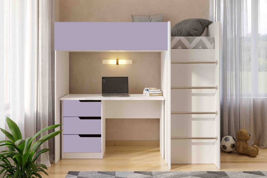 Ліжко дитяче Горище №3 / Bedroom 3 Колір Білий 
