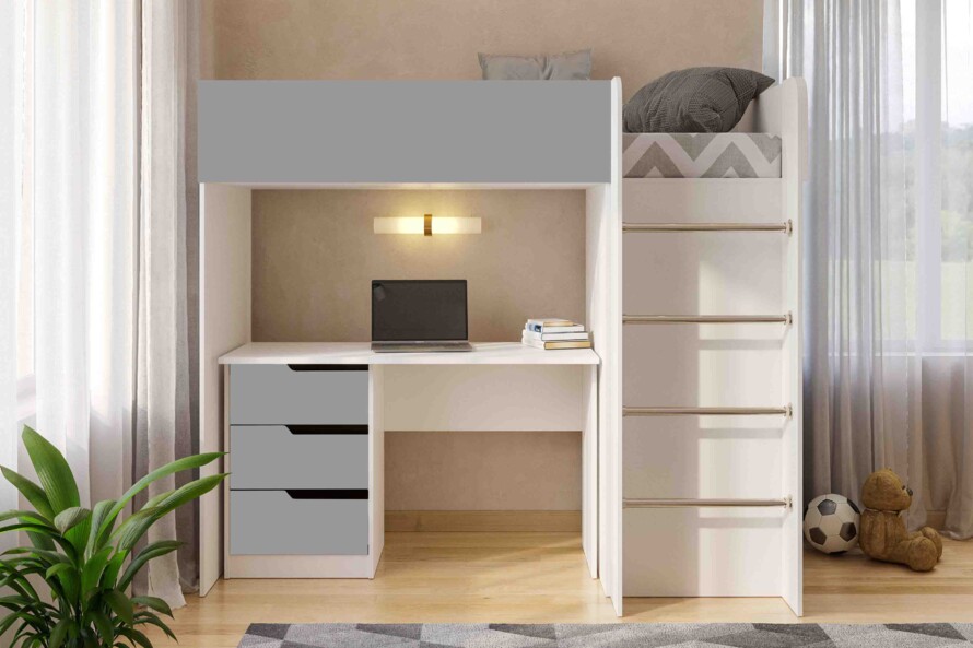Ліжко дитяче Горище №3 / Bedroom 3 Колір Білий 