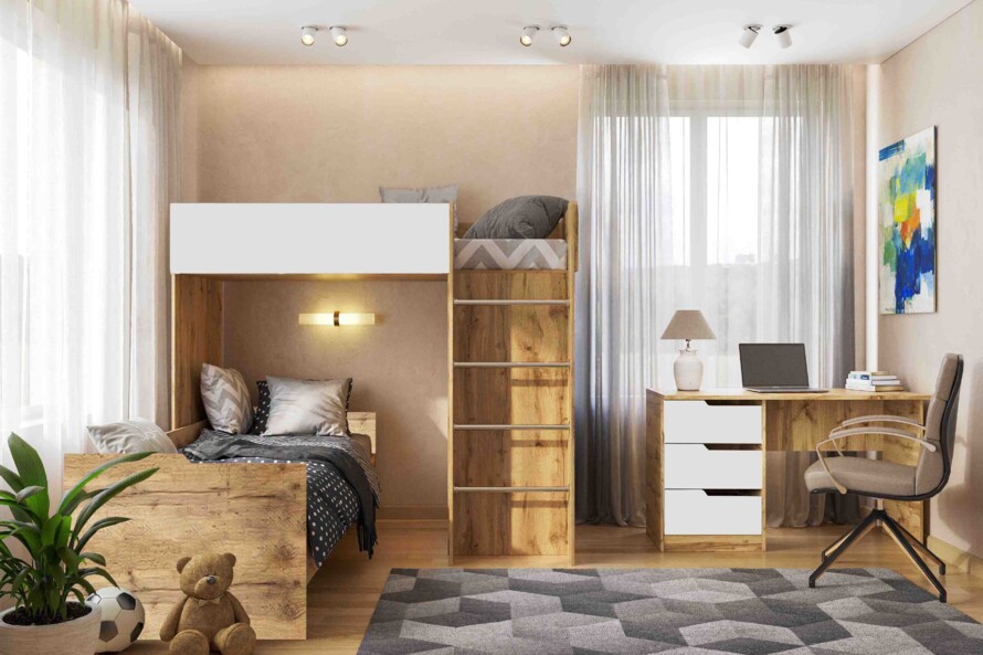 Ліжко дитяче Горище №3 / Bedroom 3 Колір Тахо 