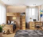 Ліжко дитяче Горище №3 / Bedroom 3 Колір Тахо 