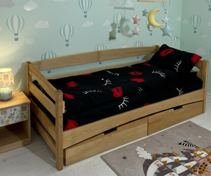 Ліжко дитяче з дерева Афіна (бук) Горіх Світлий 