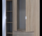 Шкаф для одежды Гелар Дуб сонома 2ДСП/Зеркало