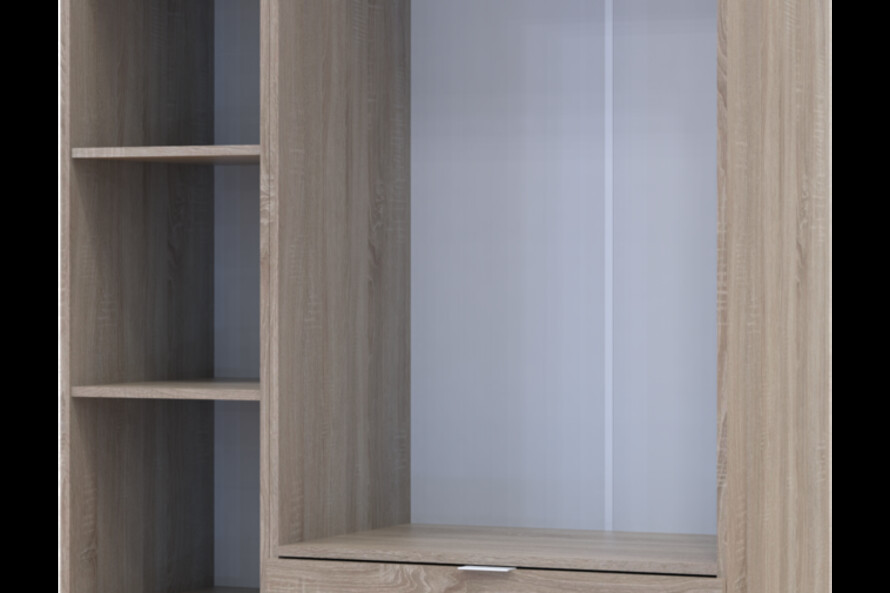 Шкаф для одежды Гелар Дуб сонома 2ДСП/Зеркало