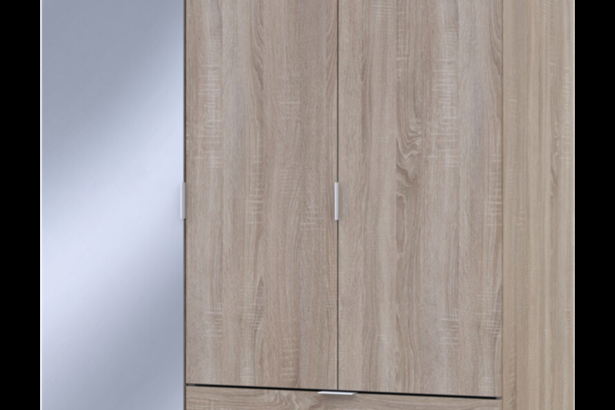 Шкаф для одежды Гелар Дуб сонома 2ДСП/Зеркало