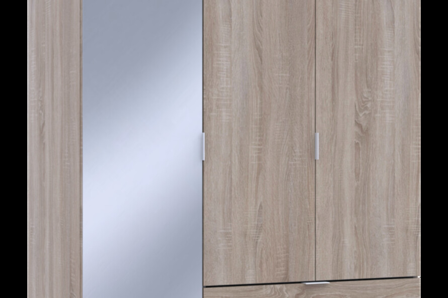 Шкаф для одежды Гелар Дуб сонома 2ДСП/Зеркало
