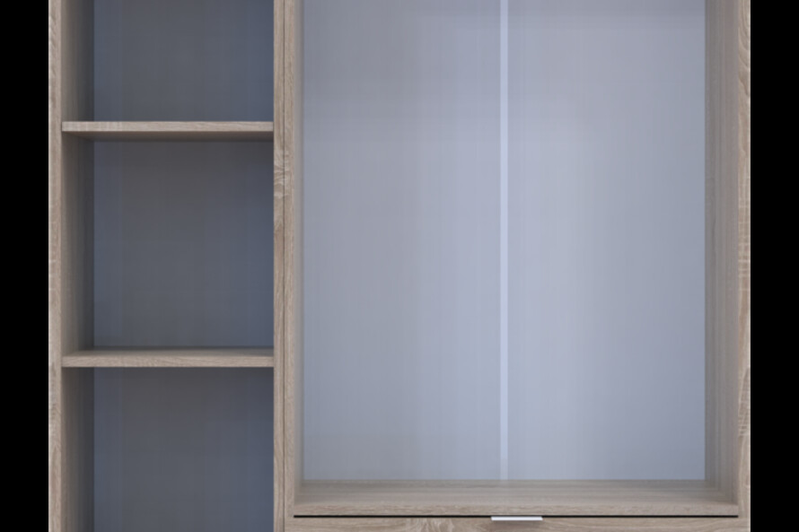 Шкаф для одежды Гелар Дуб сонома 2ДСП/Зеркало