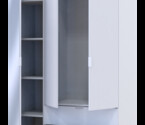 Шкаф для одежды Гелар Белый 2ДСП/Зеркало