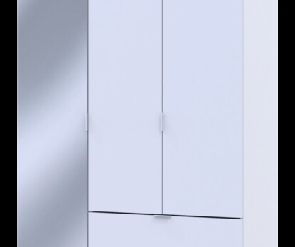 Шкаф для одежды Гелар Белый 2ДСП/Зеркало