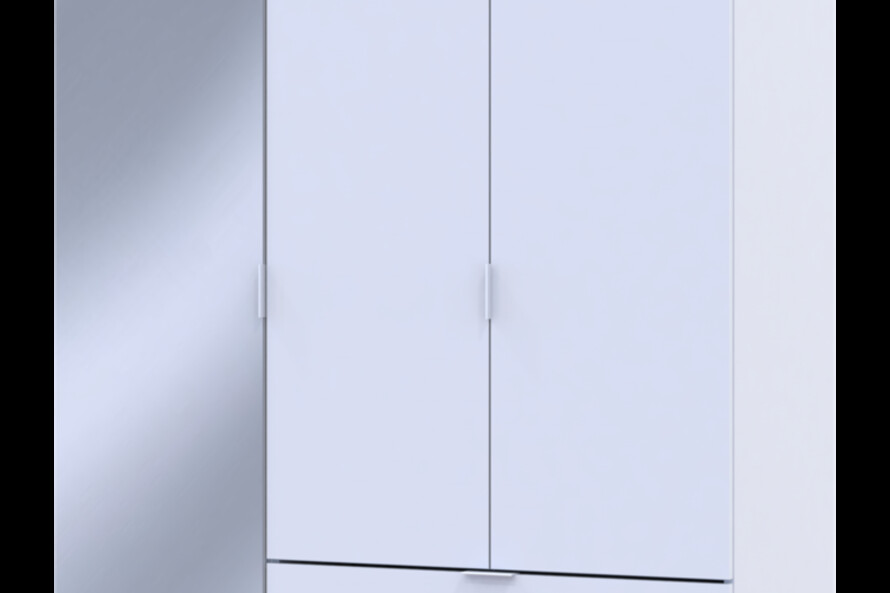 Шкаф для одежды Гелар Белый 2ДСП/Зеркало