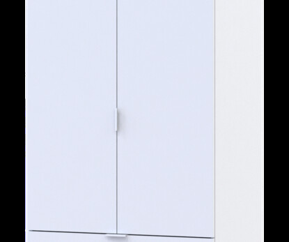 Распашной шкаф для одежды Гелар Белый 2 ДСП