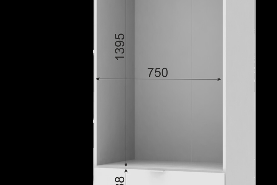 Распашной шкаф для одежды Гелар Белый 2 ДСП