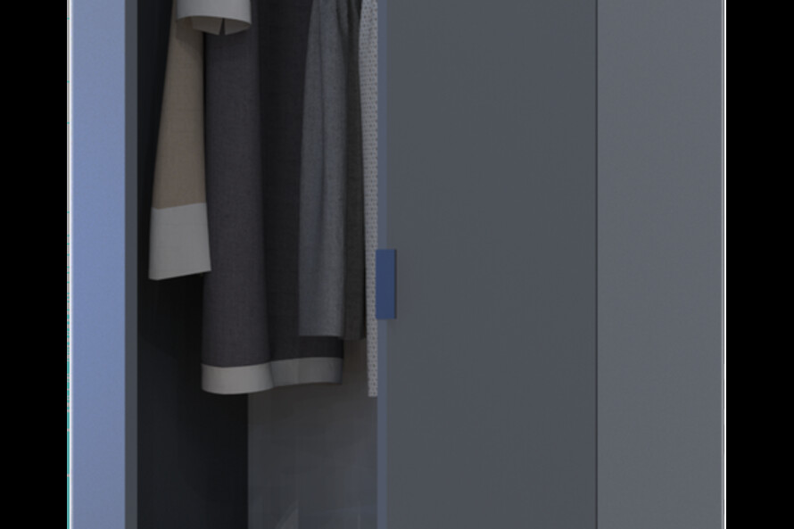 Распашной шкаф для одежды Гелар Графит 2 ДСП