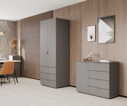 Розпашна Шафа для одягу Гелар Графіт 2 ДСП