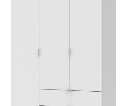 Распашной шкаф для одежды Гелар Белый 3 ДСП