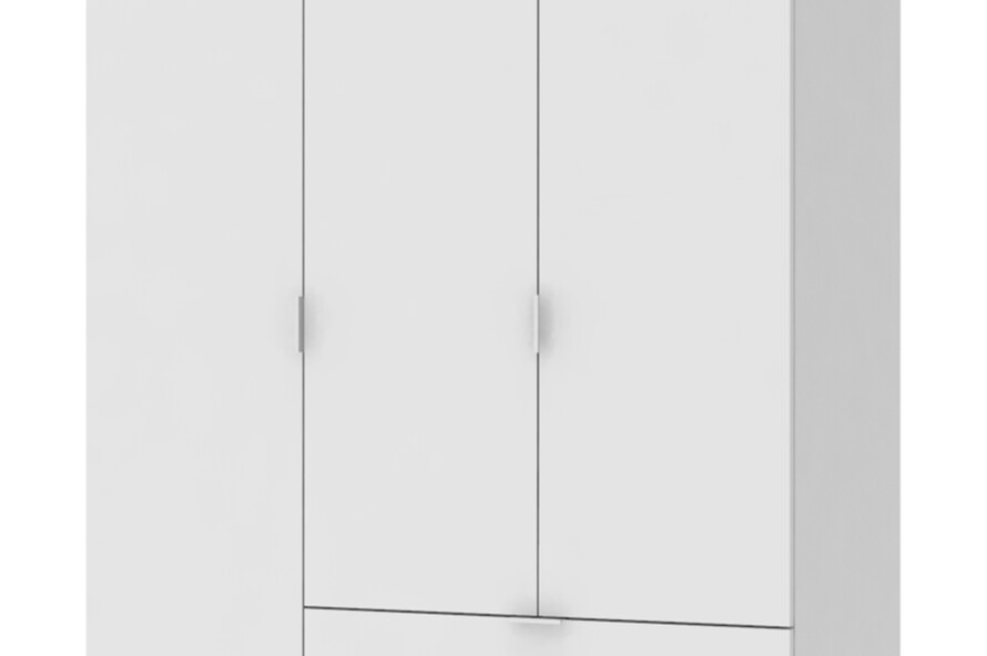 Розпашна Шафа для одягу Гелар Білий 3 ДСП