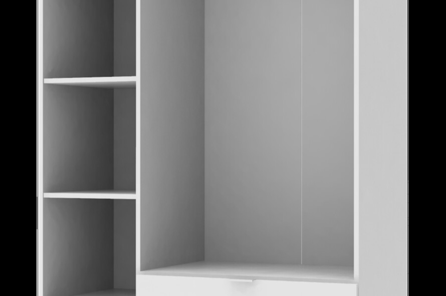 Розпашна Шафа для одягу Гелар Білий 3 ДСП