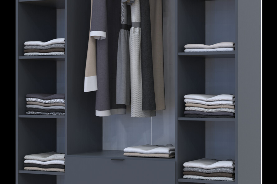 Распашной шкаф для одежды Гелар Графит 4 ДСП