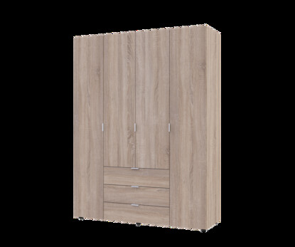 Распашной шкаф для одежды Гелар Дуб Cонома 4 ДСП