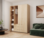 Розпашна Шафа для одягу Гелар Дуб Cонома 4 ДСП