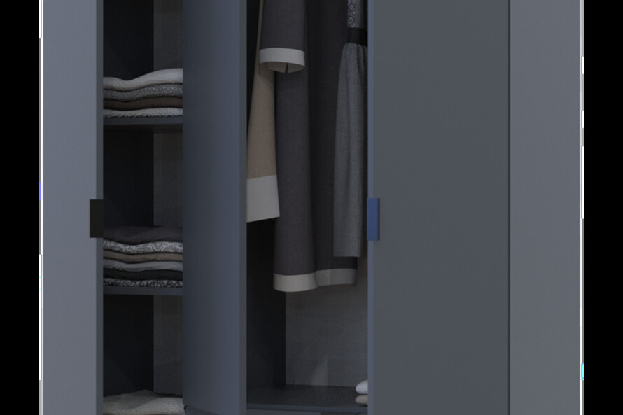 Распашной шкаф для одежды Гелар Графит 3 ДСП