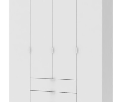 Распашной шкаф для одежды Гелар Белый 4 ДСП