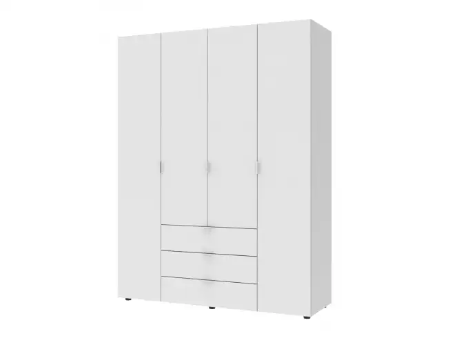 Распашной шкаф для одежды Гелар Белый 4 ДСП