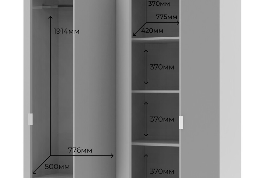 Распашной шкаф для одежды Лукас Белый