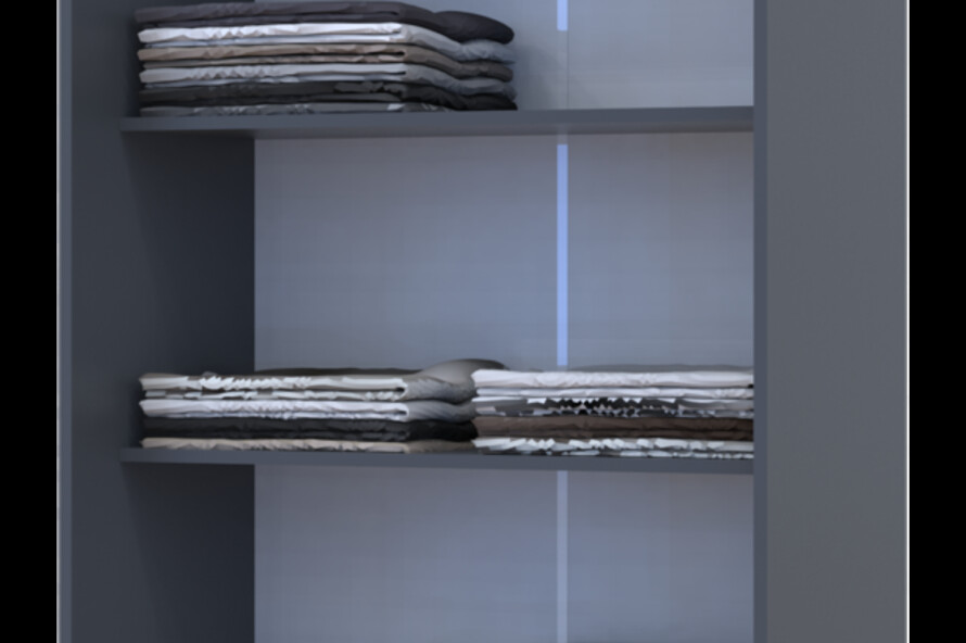 Шкаф для одежды Промо / Promo с полками Графит 2 ДСП