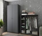 Шкаф для одежды Промо / Promo с полками Графит 2 ДСП