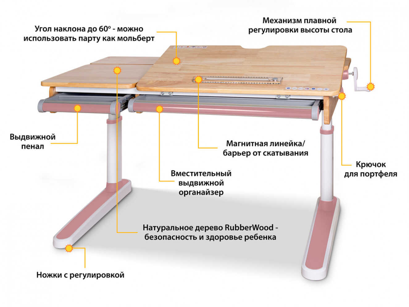 Дитячий стіл Mealux Oxford Wood PN Lite (арт. BD-920 Wood PN Lite)