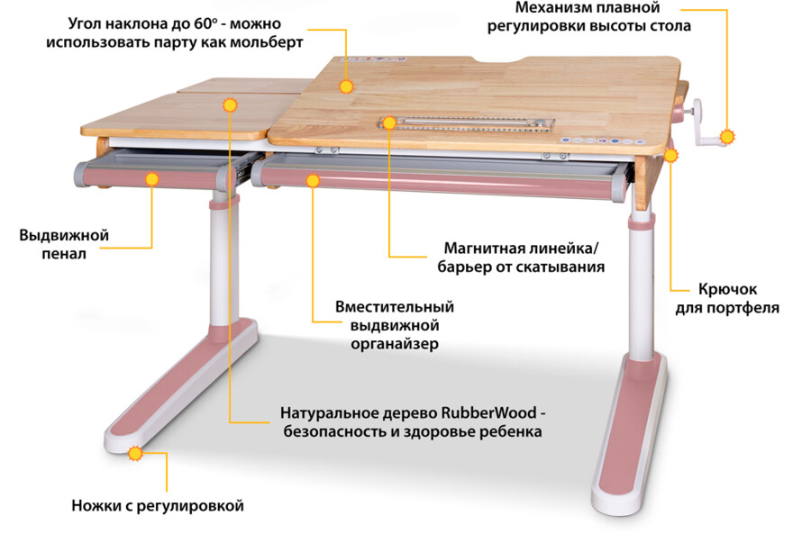 Дитячий стіл Mealux Oxford Wood PN Lite (арт. BD-920 Wood PN Lite)