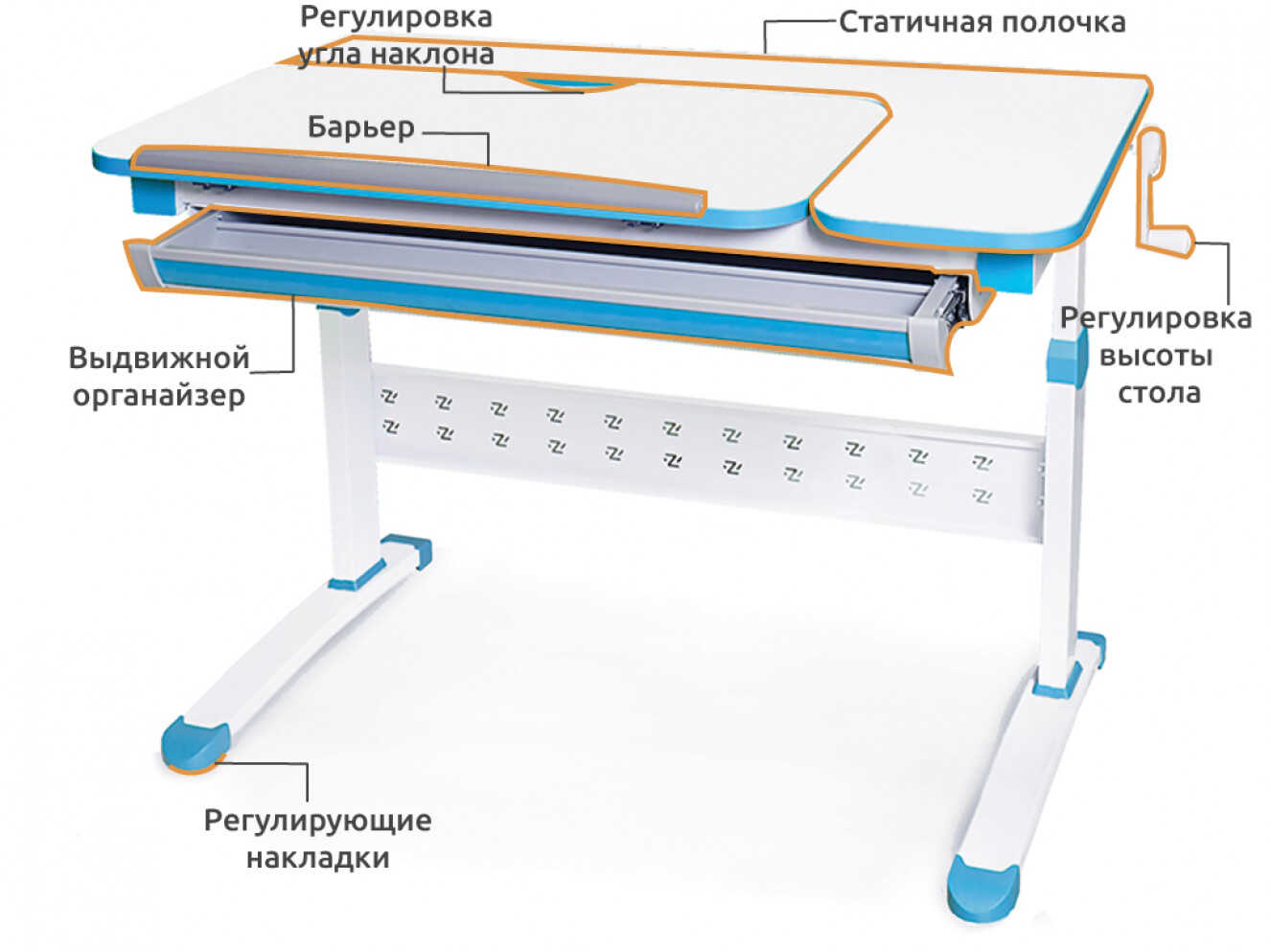 Стіл Evo-kids Martin Blue (арт. EVO-430 WB)