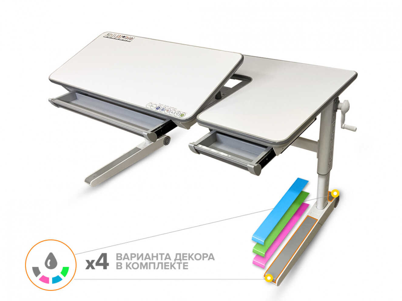 Дитячий стіл Mealux Sherwood XL Multicolor Lite (арт.BD-860 W/MC Lite)
