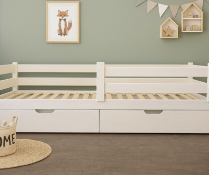 Дитяче ліжко з дерева Мілана (ясен) Білий