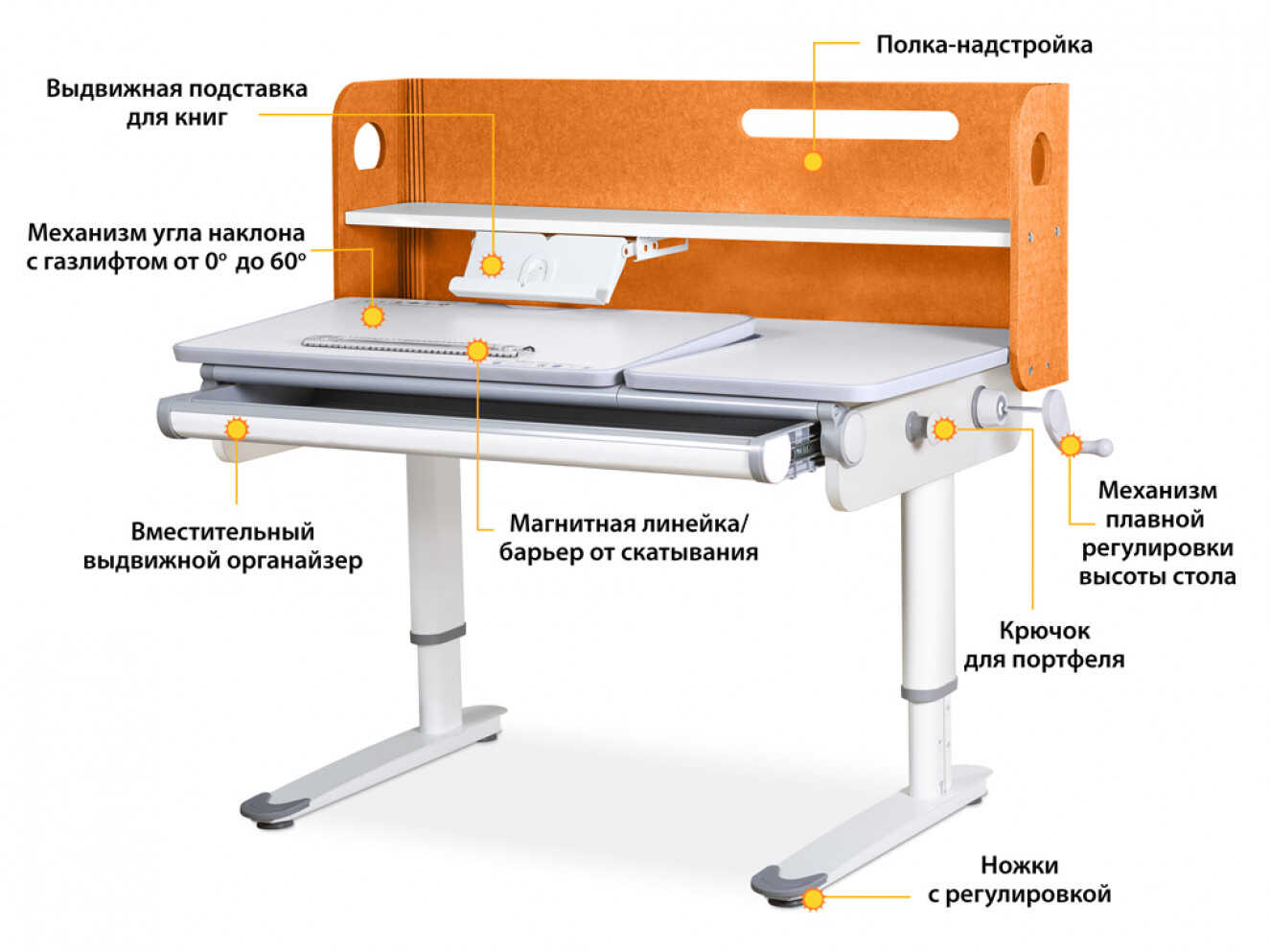 Дитячий стіл Mealux Denver Orange (арт.BD-660 OR)