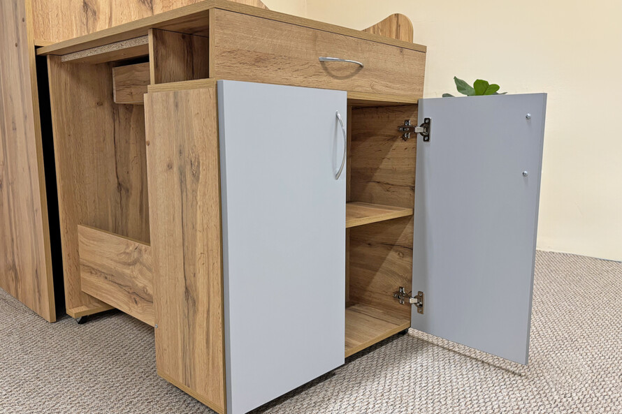 Кровать Комод Тахо со столом Цвет Тахо / Серый