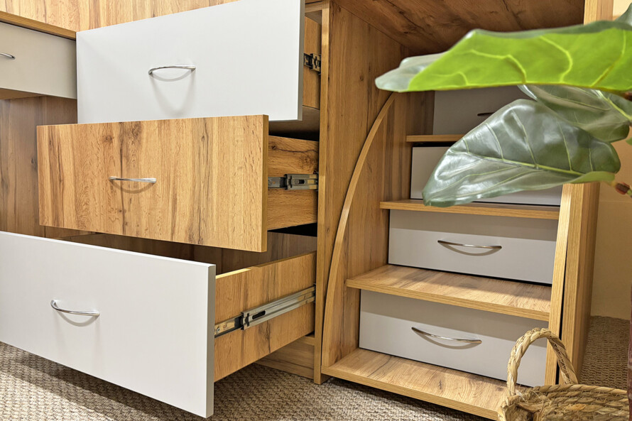 Кровать Комод Тахо со столом Цвет Тахо / Серый